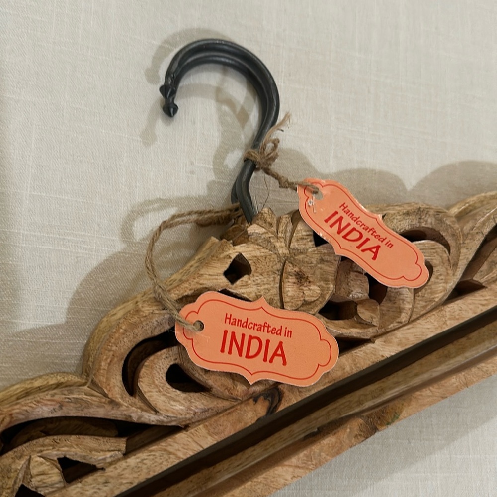 Set of 2 wood handcrafted  hangers